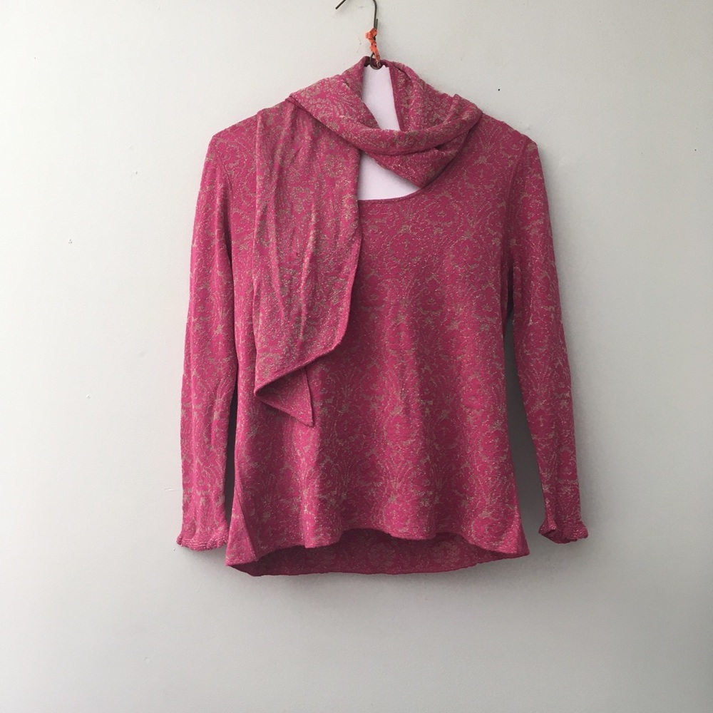 Pink and gold pattern top